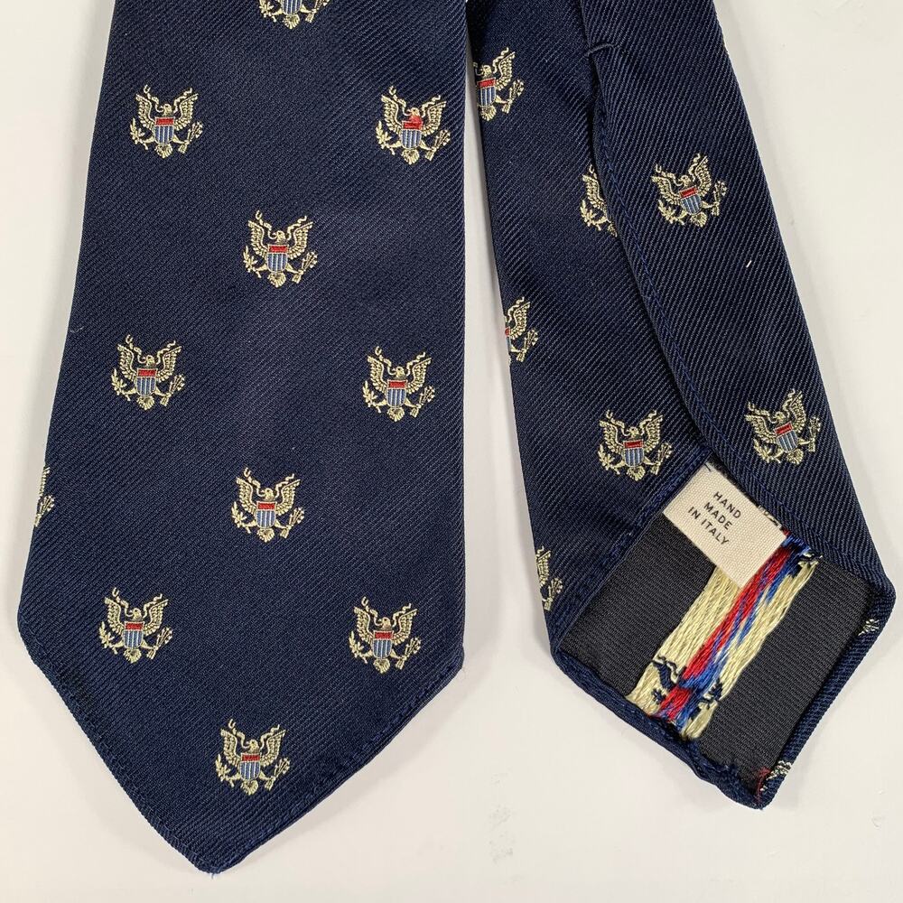RRL by RALPH LAUREN Navy Red  Silver Silk Tie